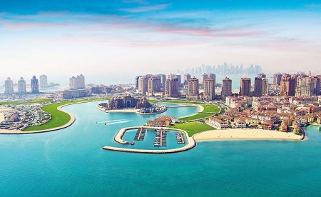 مراکز توریستی و دیدنی قطر , جزیره مصنوعی مروارید در قطر , سبک معماری جزیره مروارید قطر 