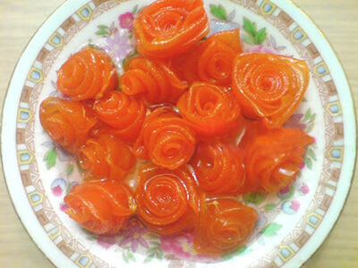 مربا به شکل گل،طرز تهیه مربا به شکل گل پخت مربا هویج به شکل گل, طرز تهیه مربا بالنگ به شکل گل رز