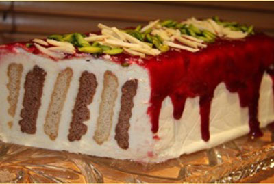 دسر بیسکویتی دو رنگ, طرز تهیه دسر بیسکویتی
