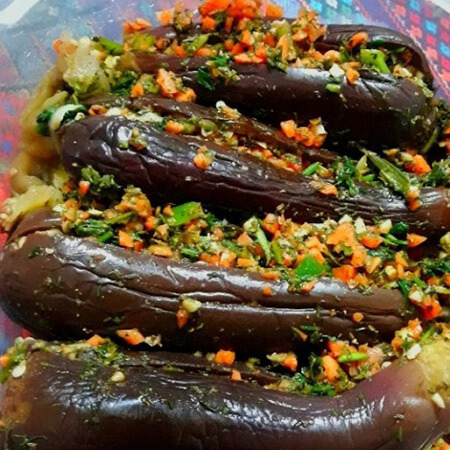 ترشی بادمجان شکم پر,طرز تهیه ترشی بادمجان شکم پر