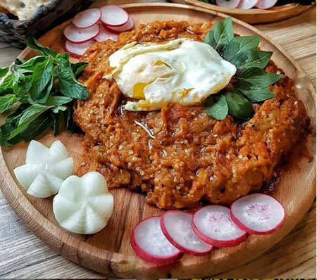 عکس میرزا قاسمی رژیمی طرز تهیه میرزا قاسمی رژیمی, ارزش غذایی میرزا قاسمی رژیمی, کالری میرزا قاسمی رژیمی