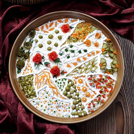 طرز تهیه سالاد الویه آموزش غذاهای شب یلدا,معرفی شام های شب یلدا,غذاهای سنتی شب یلدا