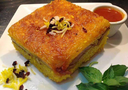 طرز تزیین ته چین مرغ,تزیین ته چین,مدل تزیین ته چین