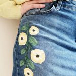 آموزش تصویری نقاشی روی پارچه دامن,روش نقاشی روی دامن ساده