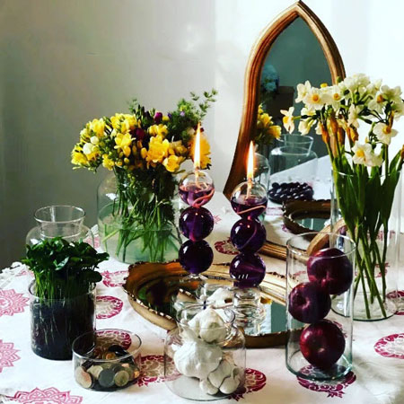 مدل سفره هفت سین شیشه ای سفره هفت سین مدل شیشه ای, مدل سفره هفت سین شیشه ای, عکس ایده سفره هفت سین شیشه ای